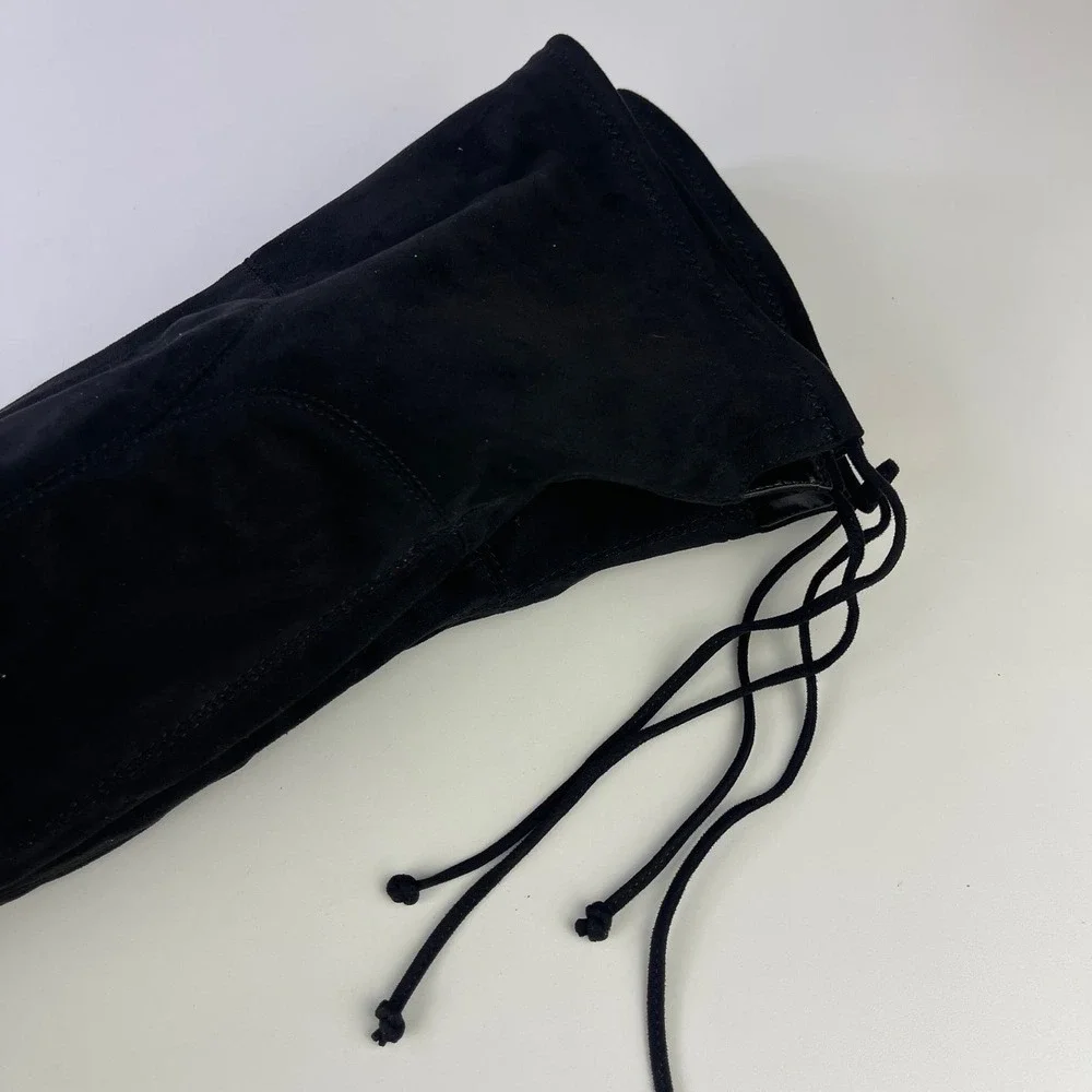 Unisa Women's Quesia Block Heel Over the Knee Boots Black Faux Suede Women's 5.5